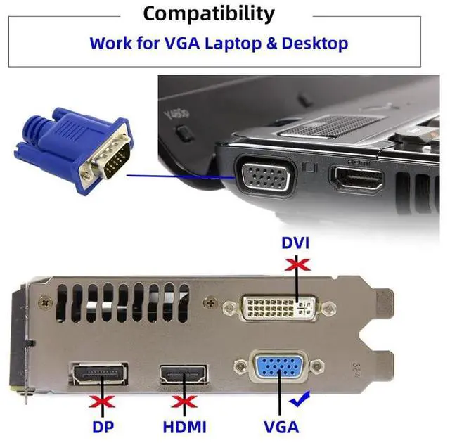 Alt view image 3 of 7 - Vszerda Adapter Virtual Display Adapter VGA RGB DDC EDID Dummy Plug Headless Ghost Display Emulator HDTV 1080P@60Hz