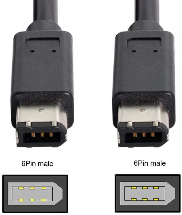 Alt view image 3 of 7 - Vszerda IEEE 1394 Firewire 400 6-pin to 6-pin Cable FireWire 400Mbps 6p to 6p Capture Cord 1.8m