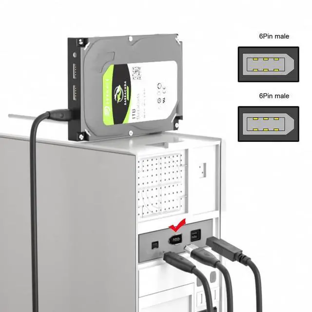 Alt view image 7 of 7 - Vszerda IEEE 1394 Firewire 400 6-pin to 6-pin Cable FireWire 400Mbps 6p to 6p Capture Cord 1.8m