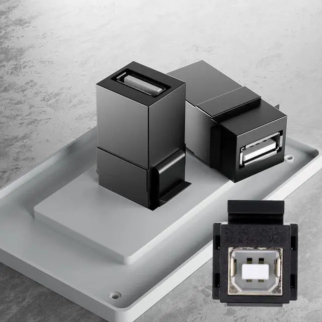 Alt view image 7 of 7 - Vszerda Adapter USB2.0 A Female to Type-B Female Extension Keystone Jack Coupler Adapter for Wall Plate Panel USB Cable
