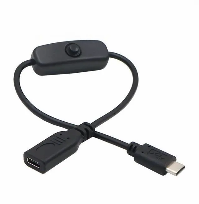 Alt view image 2 of 7 - Vszerda Cable USB-C with On Off Power Switch Button USB Type C Male to Female for Laptop Keyboard Raspberry Pi 4B