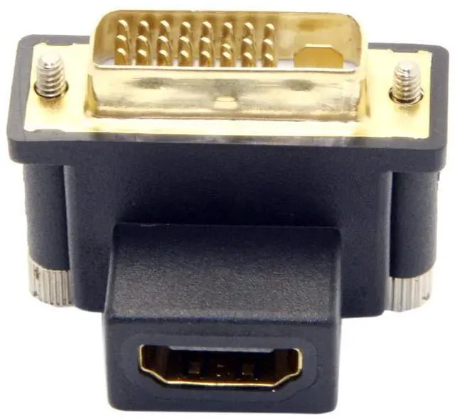 Main image of Vszerda DVI Male to HDMI Female Adapter 90 Degree Up Angled 4K 1080P for Computer HDTV Graphics Card