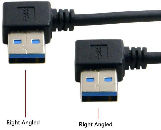 Alt view image 3 of 7 - Vszerda Cable 20cm USB 3.0 Type-A 90 Degree Right Angled to Right Angled Data Cable for Hard Disk Computer