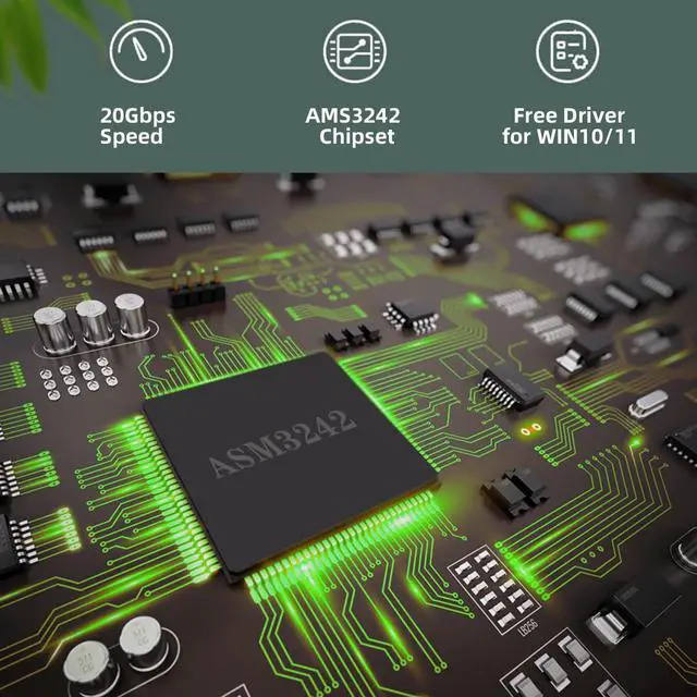 Alt view image 7 of 7 - Vszerda Card USB 3.2 Gen2 Type-C 20Gbps USB-C to PCI-E 4X Express Adapter for Desktop Motherboard