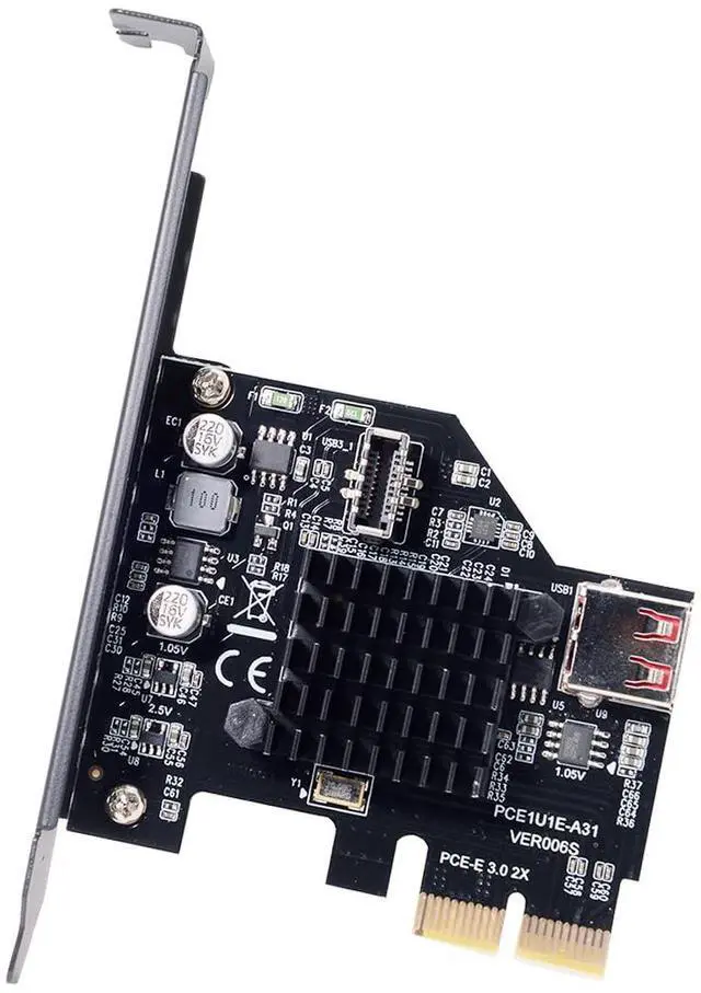 Main image of Vszerda Card USB 3.1 10Gbps Front Panel Type-E Socket & USB 2.0 480Mbps to PCI-E Express Adapter for Motherboard