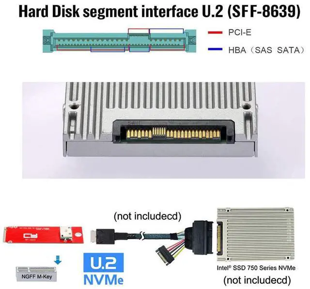 Alt view image 5 of 7 - Vszerda Adapter PCI-E 4.0 M.2 M-Key to Oculink SFF-8612 SFF-8611 Host Adapter for PCIe Nvme SSD 2260