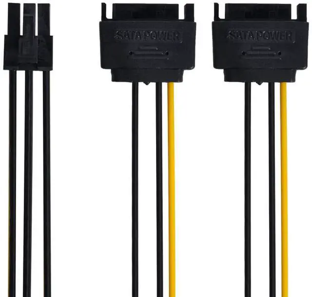 Alt view image 3 of 4 - Vszerda Dual SATA 15Pin Power to PCIE 6Pin Power Supply Adapter Converter Cable for EPS 12V Graphics Card