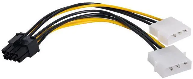 Main image of Vszerda DC 12V Cable Dual 4Pin to PCIE 8P 6+2Pin Power Supply Adapter Converter Cable for EPS 12V Graphics Card 15cm