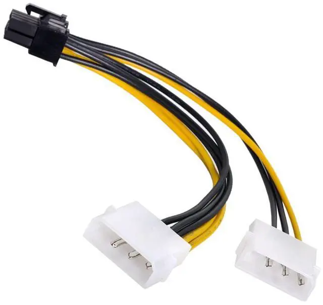 Alt view image 3 of 5 - Vszerda DC 12V Cable Dual 4Pin to PCIE 8P 6+2Pin Power Supply Adapter Converter Cable for EPS 12V Graphics Card 15cm