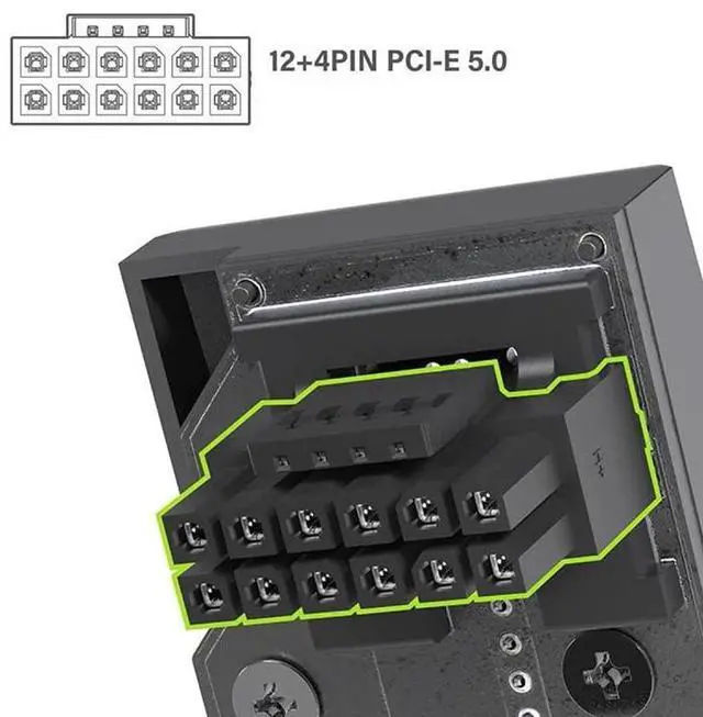 Alt view image 2 of 7 - Vszerda Adapter 12VHPWR ATX3.0 PCI-E5.0 Power Modular Male to Female Adapter Up Angled 90 Degree Extension for 3080 3090TI PSU 16Pin 12+4P Graphics Card