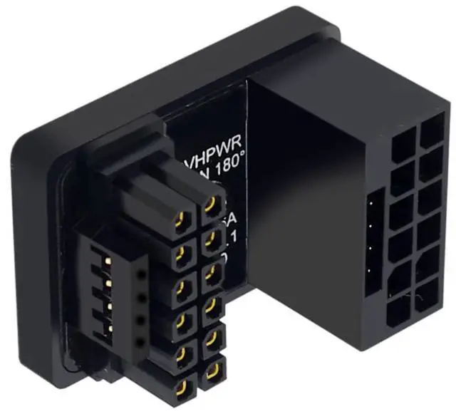 Main image of Vszerda Adapter 12VHPWR ATX3.0 PCI-E 5.0 Power Modular Adapter 12+4Pin to 12+4 16Pin Up Angled 360 Degree Opposite U Shape Back Angled for 4080 5090TI 16Pin 12+4P Graphics Card