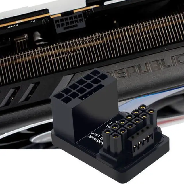 Alt view image 2 of 7 - Vszerda Adapter 12VHPWR ATX3.0 PCI-E 5.0 Power Modular Adapter 12+4Pin to 12+4 16Pin Up Angled 360 Degree Opposite U Shape Back Angled for 4080 5090TI 16Pin 12+4P Graphics Card