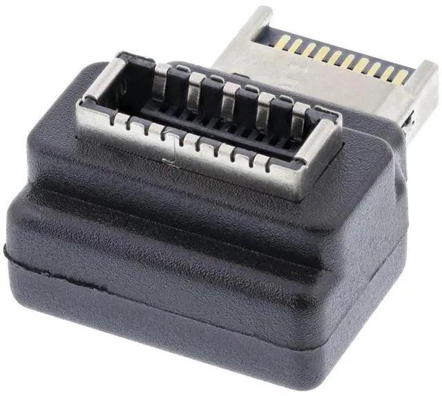 Alt view image 2 of 7 - Vszerda Adapter 20pin Type-E Male to Type-E USB 3.1 Front Panel Header Female Motherboard Extension Data Adapter 90 Degree Angled