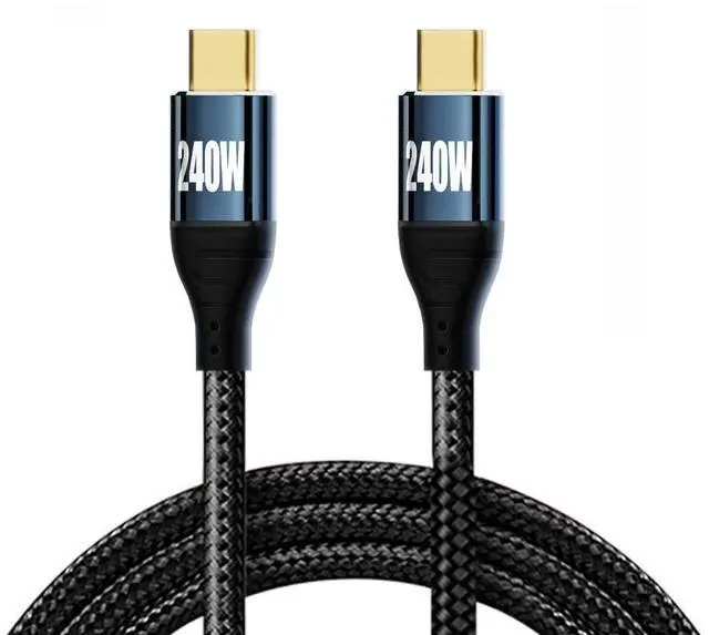 Alt view image 7 of 7 - Vszerda Cable USB-C 240W Type-C Male to Male Cable 48V 5A Compatible with USB2.0 480Mbps 100W Charging for Laptop Tablet Phone
