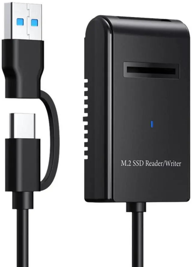 Alt view image 2 of 7 - Vszerda USB 3.0 USB-C Type-C Type-A to NVME M-Key M.2 NGFF SATA SSD Docking Horizontal External Cable Enclosure RTL9210B Chipset