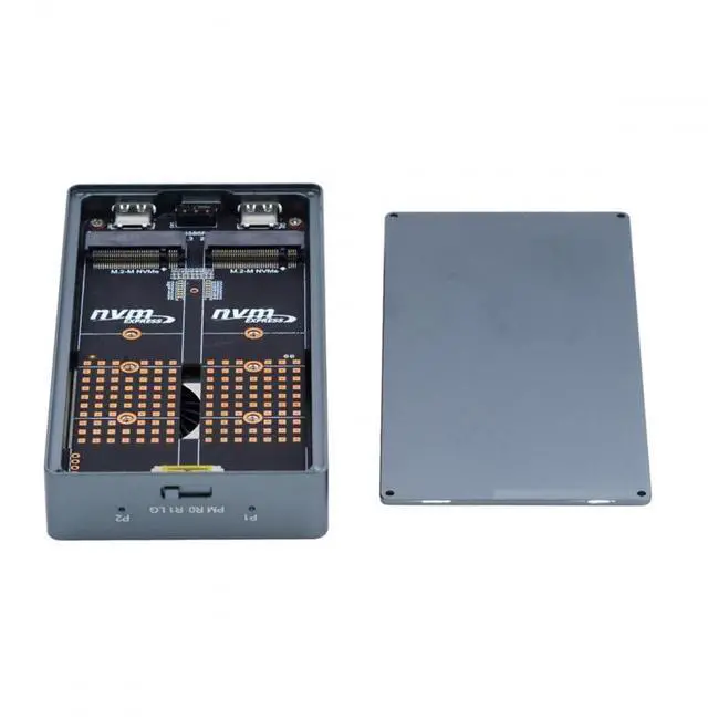 Main image of Vszerda USB4.0 20Gbps Dual NVME M.2 NGFF M-Key to USB-C Type-C Raid0 Raid1 JBOD Big Enclosure with Fan Raid0 Hyper Adapter