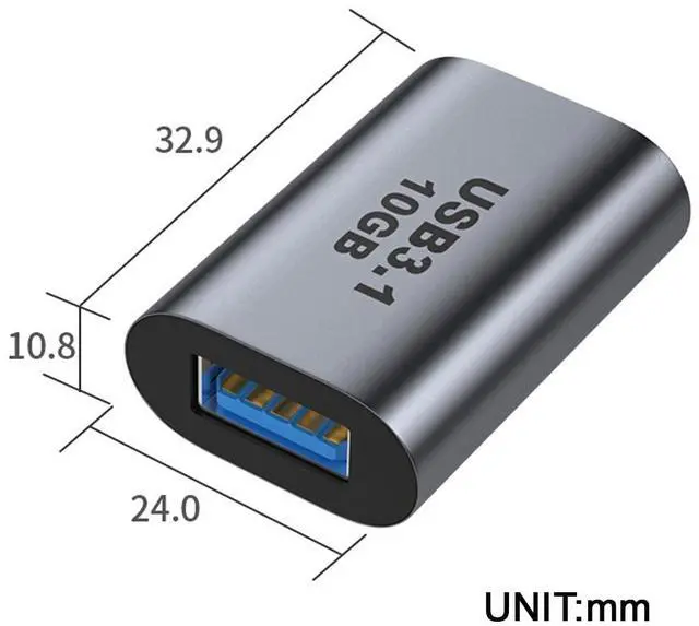 Alt view image 4 of 6 - Vszerda Adapter USB-C USB 3.1 Type C Female to USB 3.0 A Female Data Adapter 10Gbps Data Power for Laptop Tablet Phone