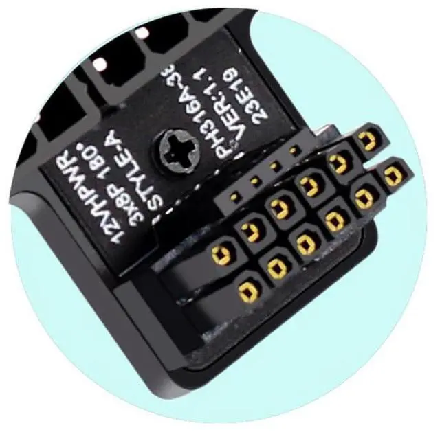 Alt view image 2 of 6 - Vszerda Adapter 12VHPWR ATX3.0 PCI-E 5.0 Power Modular to Three ATX 8P Adapter for 4080 5090TI 16Pin 12+4P Graphics Card (Down Angled 90 Degree)