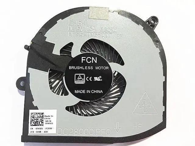 Alt view image 5 of 5 - New CPU+GPU Cooling Fan Replacement for XPS 15 9570 Precision 5520 5530 M5520 M5530 Series 008YY9 0TK9J1 TK9J1 08YY9