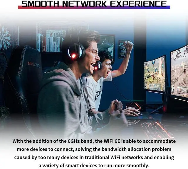 Alt view image 7 of 7 - WiFi 6E AX210 PCIe WiFi Network Card BT5.3 for Desktop PC, Tri-Band 6Ghz/5.8GHz/2.4GHz Wireless Adapter with AX210ngw chip, MU-MIMO, WPA3, OFDMA, Low-Profile Bracket, Support Windows 11/10(64Bit)