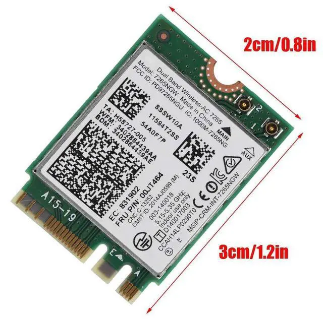 Alt view image 7 of 7 - AC 7265 Network Adapter, Dual Band 2.4G/5Ghz Bluetooth Network Card with NGFF M2 Interface, 802.11 a/b/g/n/ac