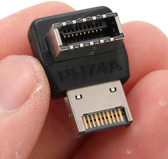 Alt view image 4 of 7 - Vszerda USB 3.1 Type E Adapter 90 Degree Steering Elbow Vertical USB C Header Converter for Computer Motherboard (PH74A)