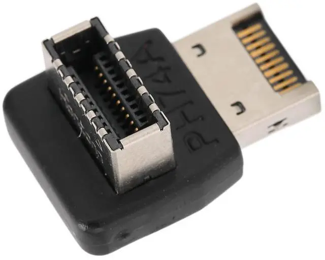 Alt view image 5 of 7 - Vszerda USB 3.1 Type E Adapter 90 Degree Steering Elbow Vertical USB C Header Converter for Computer Motherboard (PH74A)
