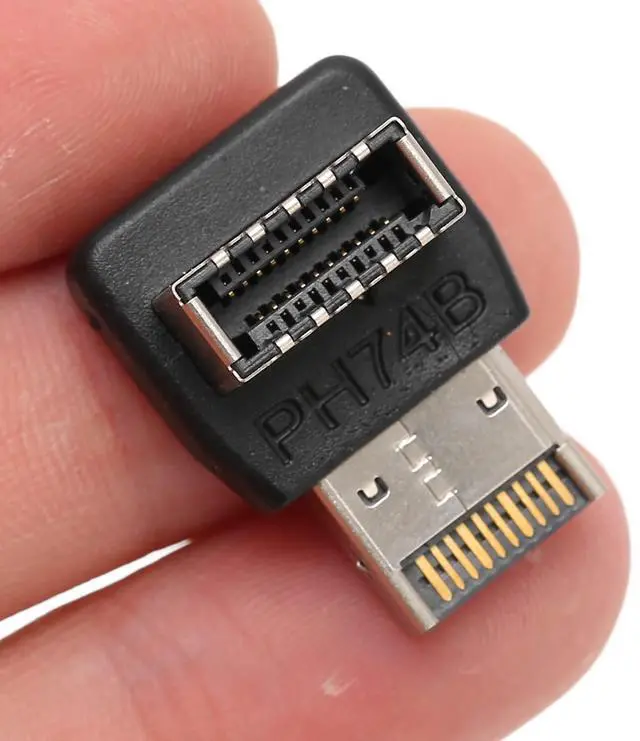 Alt view image 4 of 7 - Vszerda USB 3.1 Type E Adapter 90 Degree Steering Elbow Vertical USB C Header Converter for Computer Motherboard(PH74B)