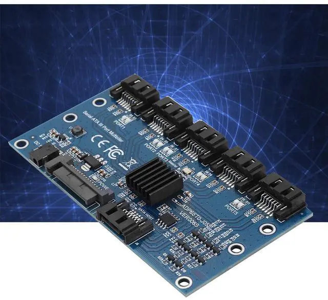 Alt view image 3 of 7 - SATA3.0 1 to 5 Hard Disks Multiplier Adapter Converter Motherboard 6Gbps Interface Riser Support PM, JMICRON, ADP6ST0 J05, ADP6ST0 J02