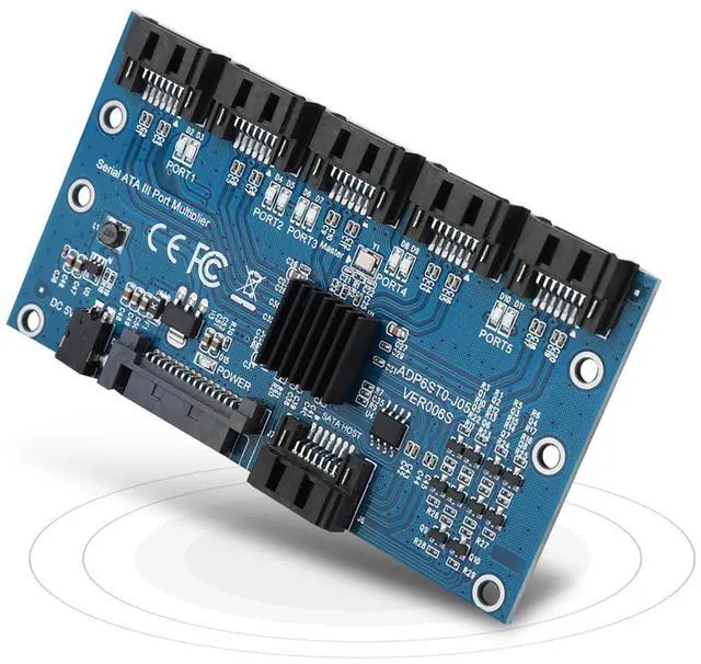 Alt view image 6 of 7 - SATA3.0 1 to 5 Hard Disks Multiplier Adapter Converter Motherboard 6Gbps Interface Riser Support PM, JMICRON, ADP6ST0 J05, ADP6ST0 J02