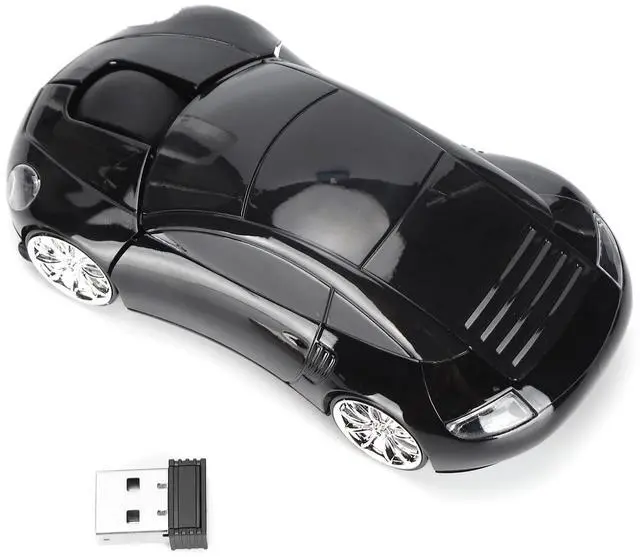 Alt view image 6 of 7 - Vszerda 2.4G Wireless Mouse, Cute Car Mouse with USB Reciver, 1600DPI Optical Mice for PC Computer Laptop Tablet, with LED Light (Black)