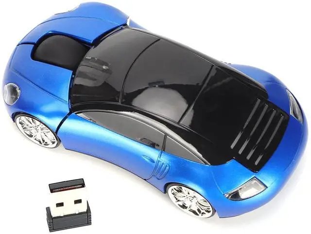 Alt view image 7 of 7 - Vszerda 2.4G Wireless Mouse, Cute Car Mouse with USB Reciver, 1600DPI Optical Mice for PC Computer Laptop Tablet, with LED Light (Blue)