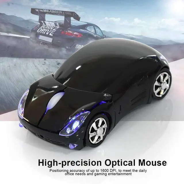Alt view image 4 of 7 - Vszerda 2.4G Wireless Mouse Car Mouse with USB Reciver 1600DPI Optical Mouse for PC Computer Laptop Tablet, High Precision Cute Mouse for Win XP/Vista/Win7/ME/2000/for Mac OS (Black)