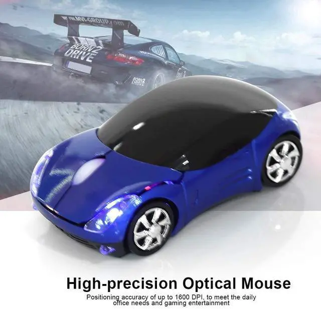 Alt view image 4 of 7 - Vszerda 2.4G Car Mouse with USB Reciver 1600DPI Optical Mouse for PC Computer Laptop Tablet, High Cute Mouse for XP/Win7/ME/2000/for OS (Blue)