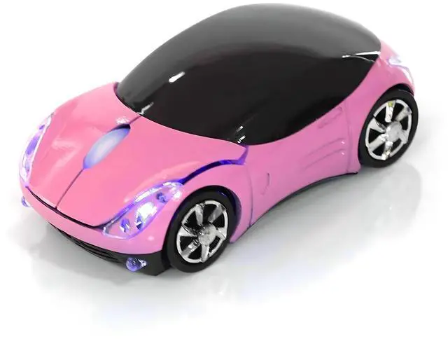 Main image of Vszerda 2.4G Car Mouse with USB Reciver 1600DPI Optical Mouse for PC Computer Laptop Tablet, High Cute Mouse for XP//Win7/ME/2000/for OS (Pink)