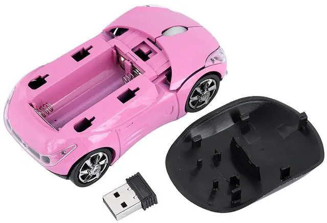 Alt view image 7 of 7 - Vszerda 2.4G Car Mouse with USB Reciver 1600DPI Optical Mouse for PC Computer Laptop Tablet, High Cute Mouse for XP//Win7/ME/2000/for OS (Pink)