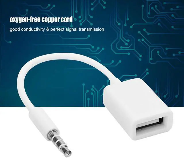 Alt view image 3 of 7 - Vszerda Audio Cable 3.5mm Male to USB Female, USB Female to Aux Jack Male Audio Cable 3.5mm Auxiliary Adapter Converter Cable for Stereo Car with AUX Audio Jack