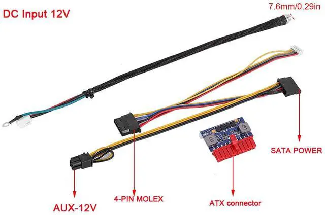Alt view image 6 of 7 - Vszerda 12V ATX Power Supply,90W DC-ATX Power Supply DC Input 20 Pin Power Module for Mini & HTPC Computer POS Machine