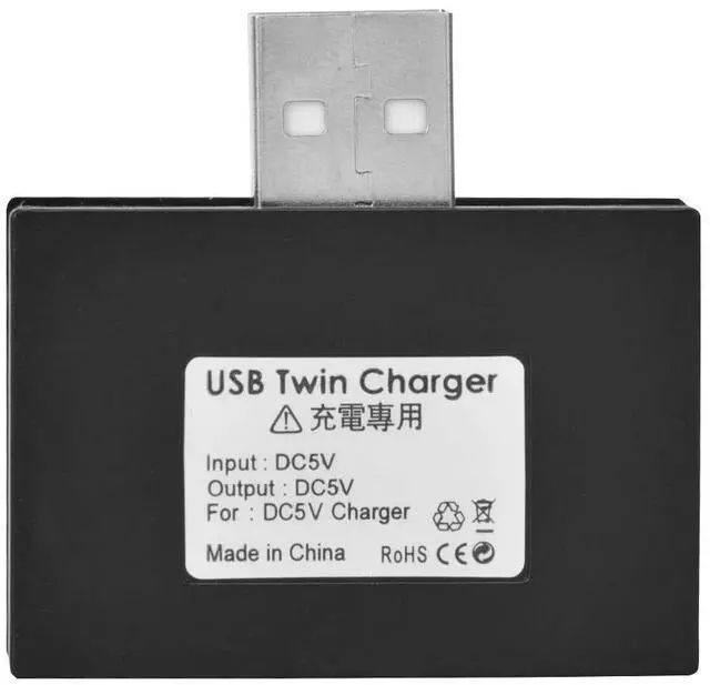Alt view image 7 of 7 - Vszerda Mini Hub USB2.0 Male to 2-Port USB Twin Charger Splitter Adapter Converter Kit for Mobile Phone/Laptop (Black)