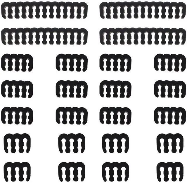 Main image of Vszerda 24PCS Computer Wire Harness Comb Wire Harness Comb 18AWG Wire Clip 24 pins x 4 8 pins x 12 6 pins x 8 for Computer Wire Harnessing Manage Wires Black