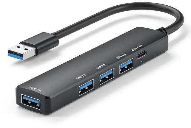 Main image of Vszerda 5 Port Powered USB 3.0 Hub, USB Extender Splitter with 4 USB-A and 1 PD Type-C Fast Charging/Data Port, USB Hub Extender Expand Ports for Laptop, MacBook, PC, PS4/5,Xbox, Car and More