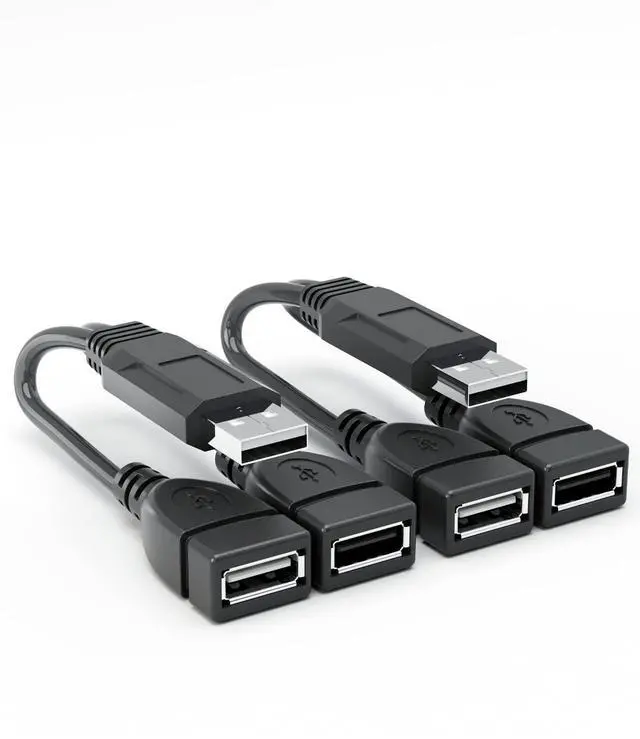 Main image of Vszerda USB Cable, 2-Port USB 2.0 Male to Female Splitter, High-Speed Charging & Data Transfer for Laptop, Car, Mac, TV, PC, Xbox, HDD