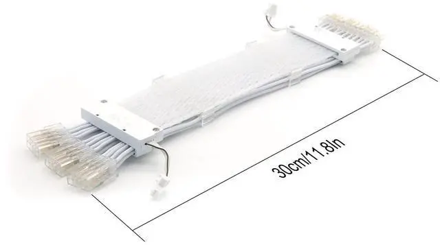 Alt view image 6 of 7 - Vszerda RGB PSU Cables,Full White ARGB GPU Power Supply Cable 3 * 8(6+2) Pin,Strimer Extension Cable Kit 5V 3Pin Synchronized,Customed White PC Chassis (Transparent Connector Mesh Style)