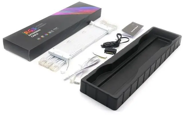 Alt view image 7 of 7 - Vszerda RGB PSU Cables,Full White ARGB GPU Power Supply Cable 3 * 8(6+2) Pin,Strimer Extension Cable Kit 5V 3Pin Synchronized,Customed White PC Chassis (Transparent Connector Mesh Style)