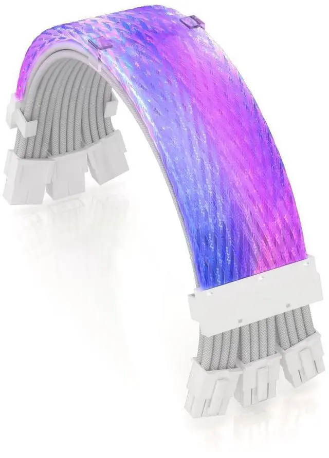 Main image of Vszerda RGB PSU Cables,Full White ARGB GPU Power Supply Cable 3 * 8(6+2) Pin,Strimer Extension Cable Kit 5V 3Pin Synchronized,Customed White PC Chassis (White Connector)