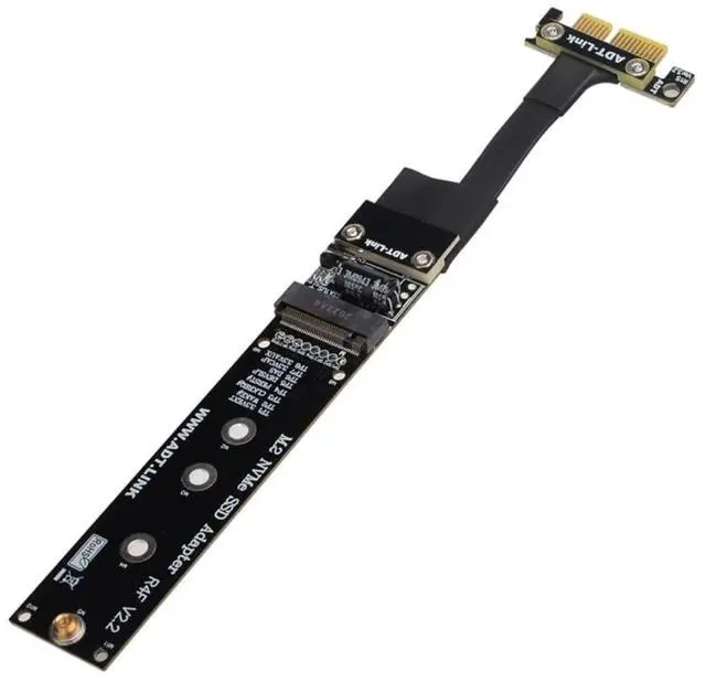 Alt view image 4 of 6 - Vszerda M.2 M Key NVMe SSD to PCI-e PCIe x1 Adapter Riser Card PCIe 4X to 1x Extension Cable Flexible Flat Cable PCI Express 1x Gen3.0 R14SF (15cm)