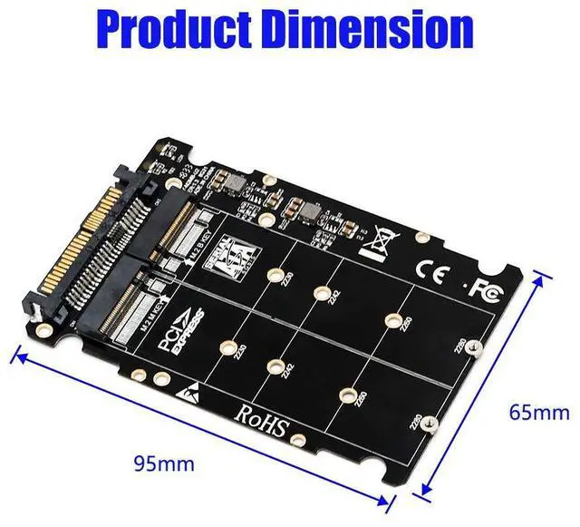 Alt view image 4 of 7 - Vszerda NGFF M.2 SSD M Key(Key B) to U.2 SFF-8639 Adapter PCIe M2 Converter for Desktop PC