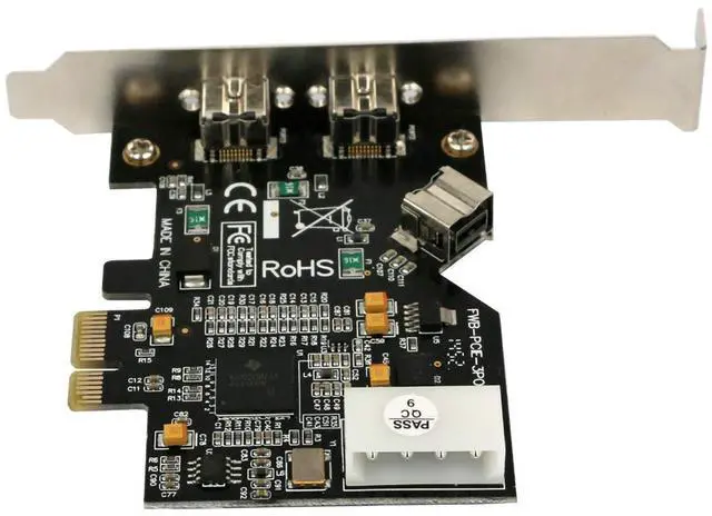 Alt view image 2 of 6 - Vszerda PCI Express PCI-e x1 3 Port 1394B Controller Card Add On Card for FireWire 800 IEEE 1394 B 2 + 1 Digital Video Capture Camera
