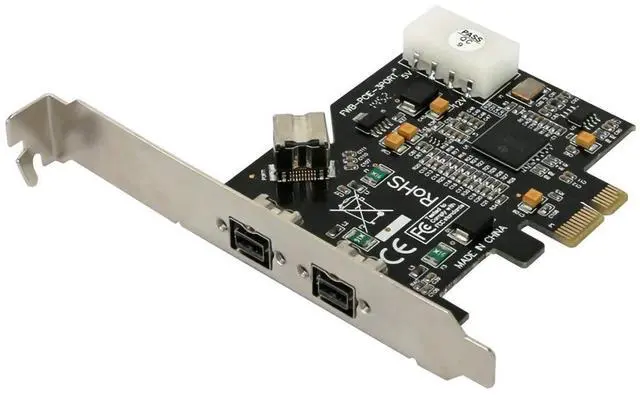Alt view image 3 of 6 - Vszerda PCI Express PCI-e x1 3 Port 1394B Controller Card Add On Card for FireWire 800 IEEE 1394 B 2 + 1 Digital Video Capture Camera