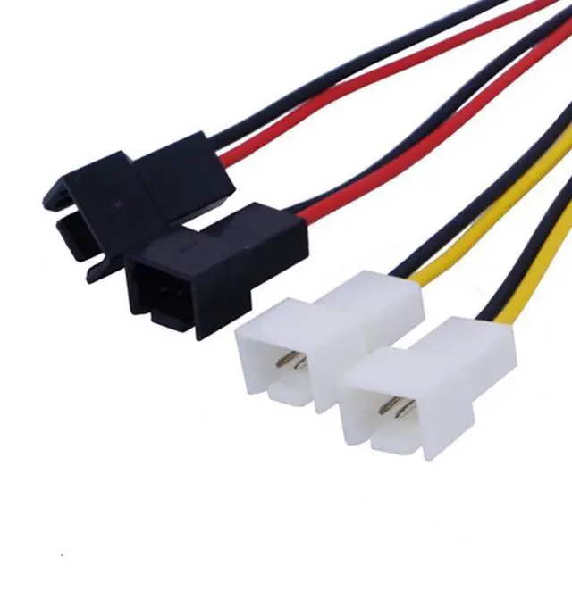 Alt view image 5 of 5 - Vszerda 1Pc 4 Brooches for 3 Brooches Fan Power Adapter Connector Cable 12V * 2 / 5V * 2 Computer Cables Cooling Fan for PC PC Case 12.5cm